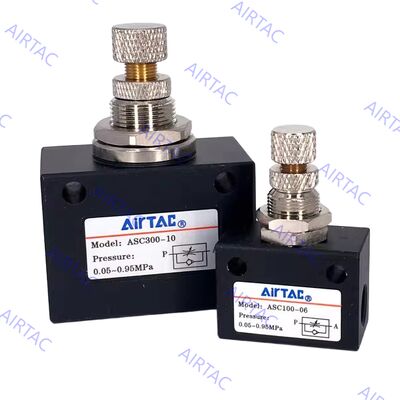 ASC100-06, ASC200-08, ASC300-10, ASC300-15 AirTAC ASC Series One-way Flow Control Valve 1/8", 1/4", 3/8", 1/2"