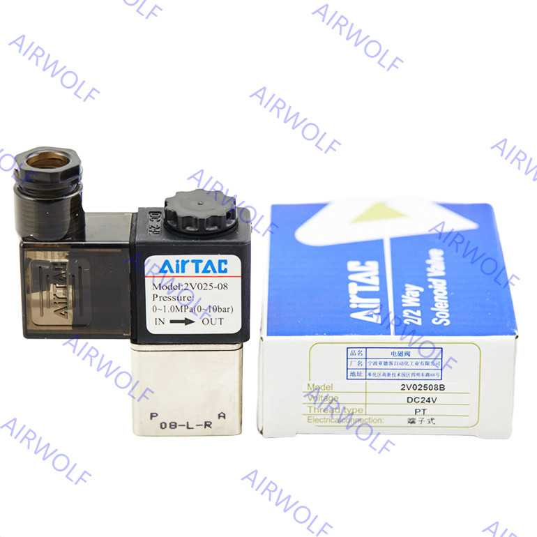 2V025-06, 2V025-08 AIRTAC 2V Series 2/2 way Brass Fluid Control Valve 1/8" 1/4"