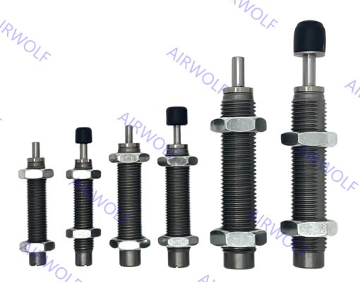 جاذب ضربه فولادی کربنی سری SMC RB با دمای کاری -10 تا +80 درجه سانتیگراد و سرعت برخورد 0.3 تا 5.0 متر بر ثانیه برای حفاظت از ضربه